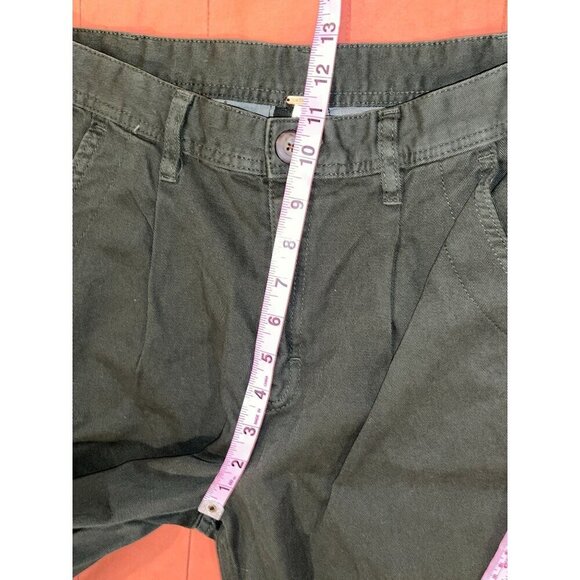 Free People Olive Green Pleated Chino Straight Leg Pants Women's Size 6 - Picture 6 of 10